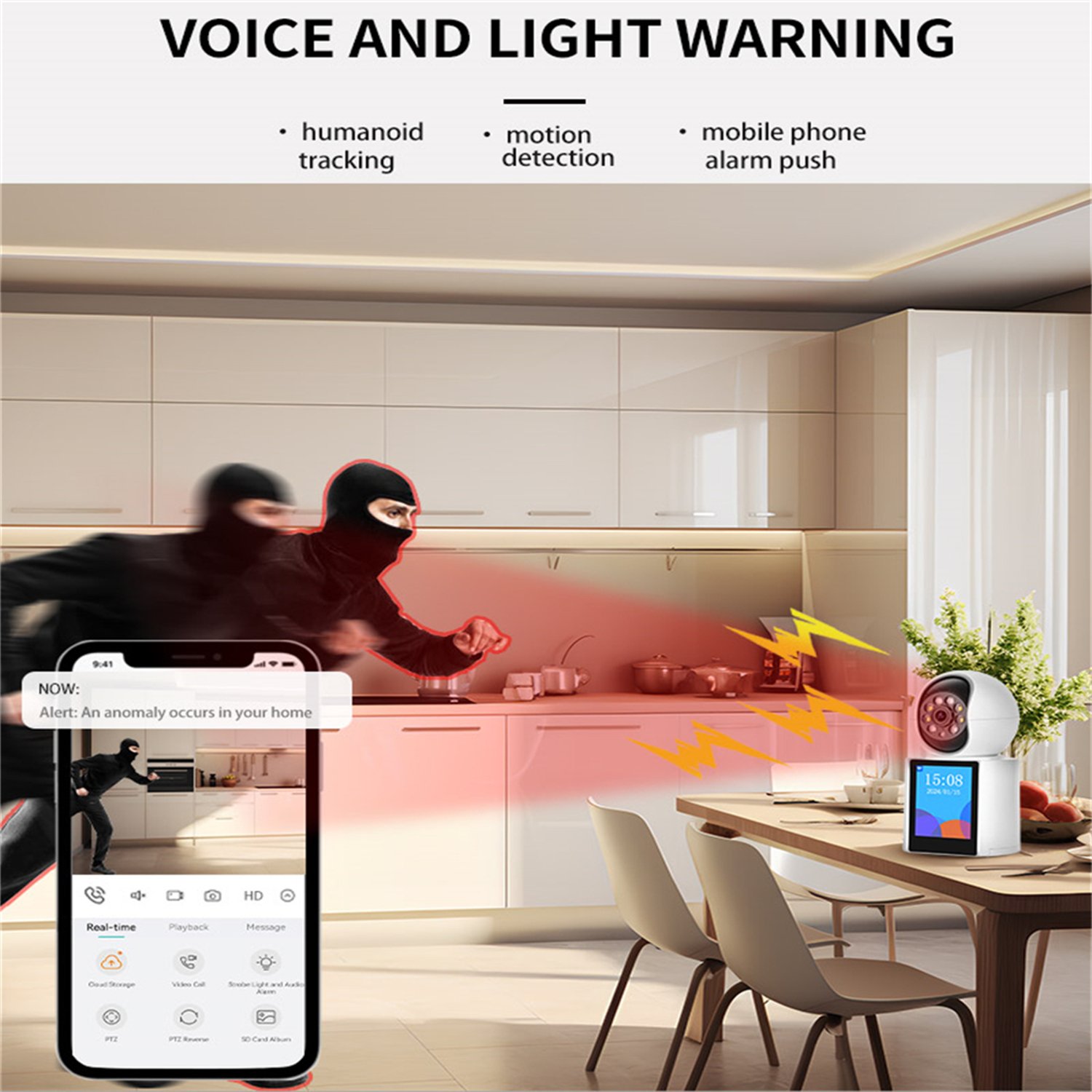 Sarzi 1080P IP Camera WIFI Smart Home Surveillance Camera-V1+32G - Image 7